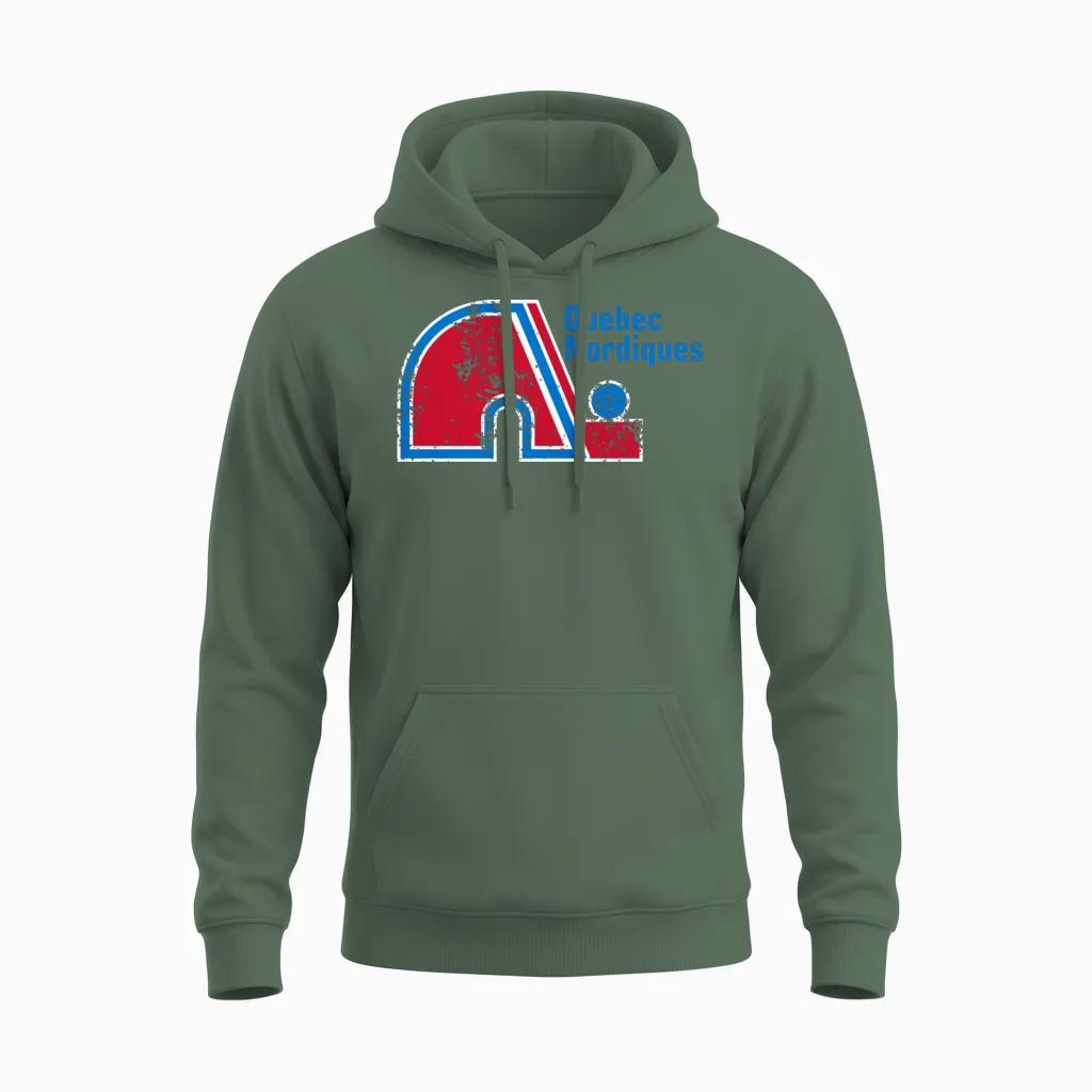 Quebec Nordiques Unisex Hoodie in Military Green