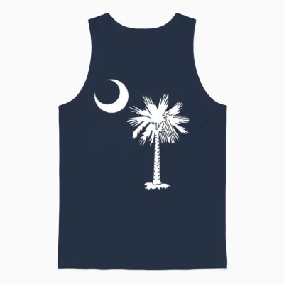 South Carolina State Flag Palmetto Tree Crescent M Unisex Tank Top - Navy
