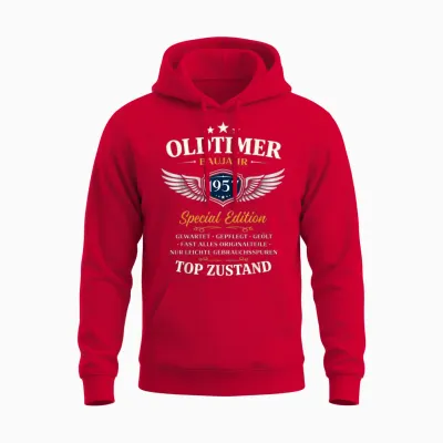 69. Geburtstag Geschenk Mann Frau Vintage Oldtimer 1957 Unisex Hoodie - Red