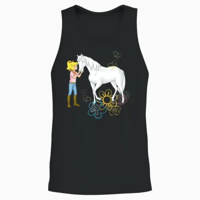 Bibi and Tina 'sabrina with Bibi and Flowers' Unisex Tank Top - Black