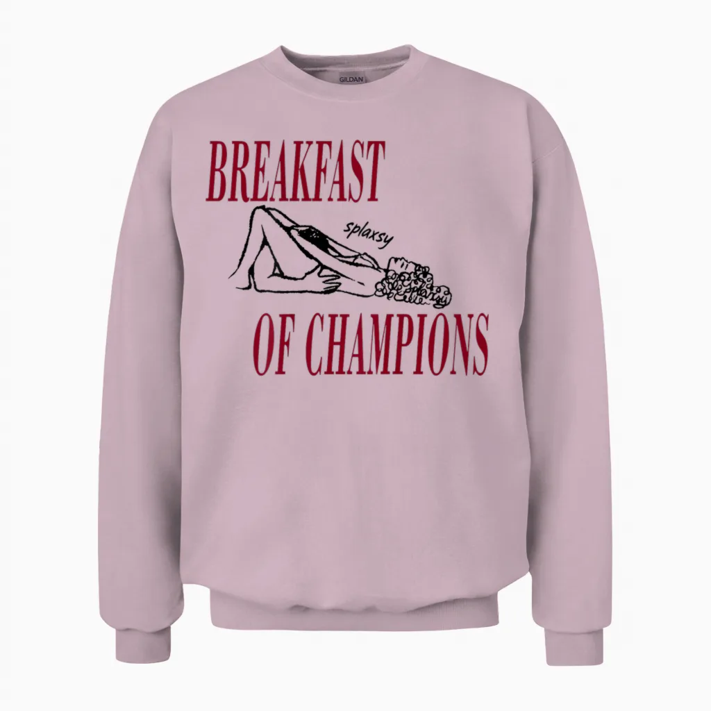 Breakfast of Champions Official Unisex Sweatshirt in Light Pink