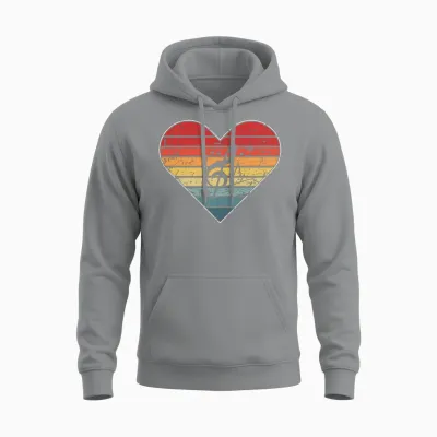 Music Heart Vitage Retro Unisex Hoodie - Sport Grey