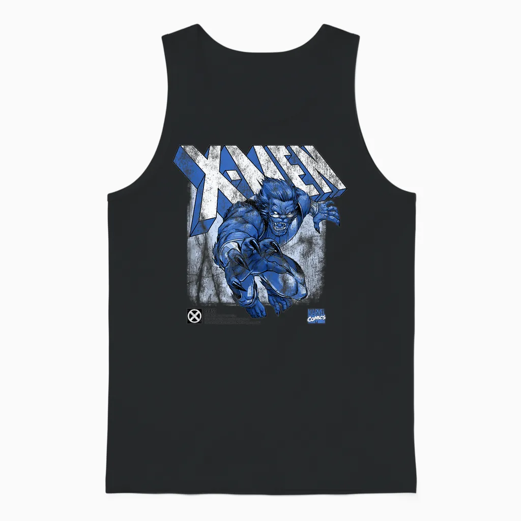 Marvel X-Men Beast T-Shirt, Grey, S Unisex Tank Top in Black