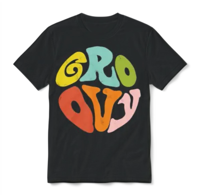 Retro Groovy Unisex T-Shirt - Black