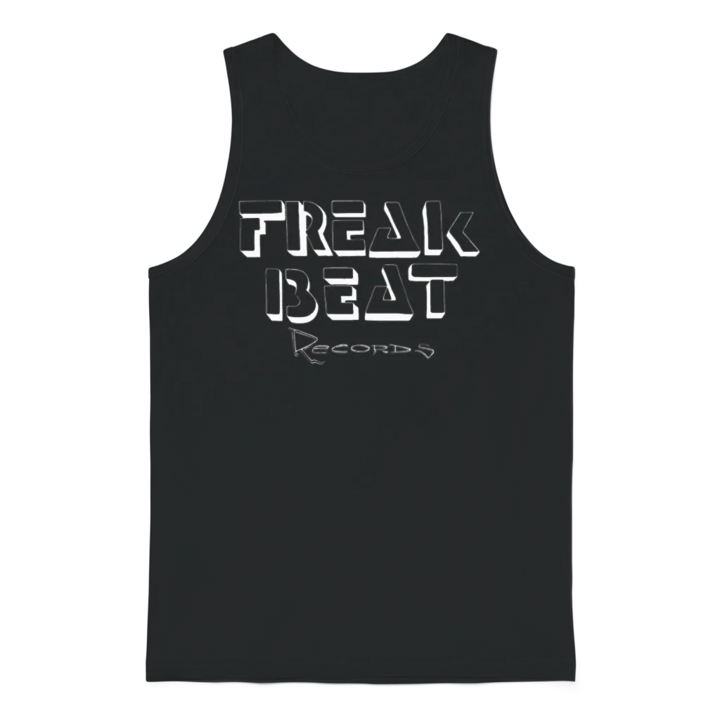 Freak Beat Records White Unisex Tank Top - Black