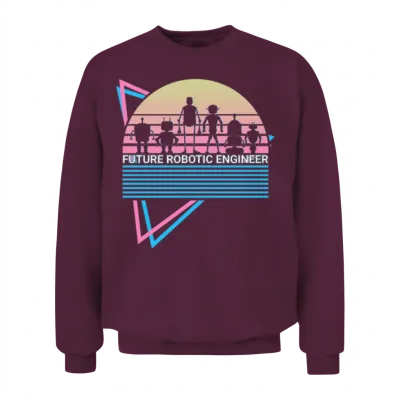 Robots Robotics Retro Unisex Sweatshirt - Maroon