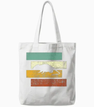 Mouse Retro Tote Bags - White