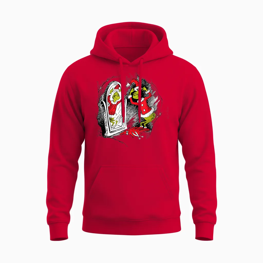 Dr. Seuss Grinch Saint Nick Unisex Hoodie in Red