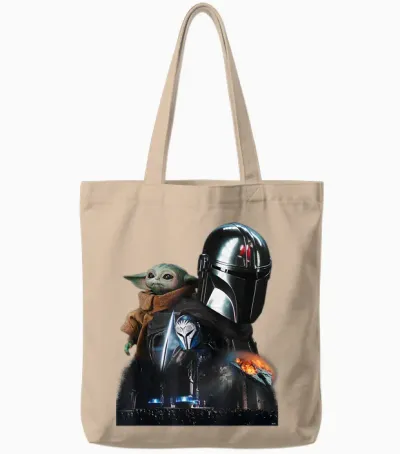 Star Wars the Mandalorian Season 3 the Return to Mandalore T-Shirt, Black Tote Bags - Natural