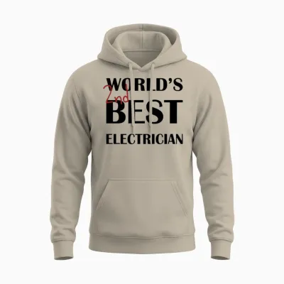 World S 2nd Best Electrician Unisex Hoodie - Sand