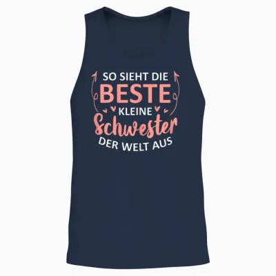 Damen So Sieht Die Beste Kleine Schwester Der Welt Aus Unisex Tank Top - Navy