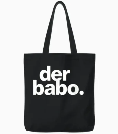 Der Babo Weiss – Minimalistisches Design Mit Deutschem Slang Tote Bags - Black