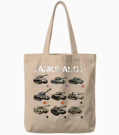 Tanks Alot Funny Tank Joke Ww2 Tanks World War 2 Tote Bags - Natural