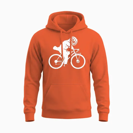 Gravel Bike Bikepacking Sloth Funny Bikepacking Sl Unisex Hoodie in Orange