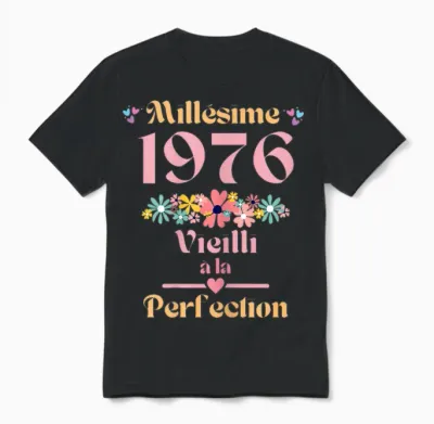 48 Ans Femme 1976 Idée Cadeau Anniversaire Drôle Humour Mama T-Shirt, Black, Female X-Small Unisex T-Shirt - Black