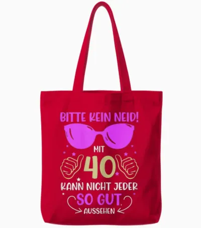 Bitte Kein Enid 40 Jahre 40th Birthday Tote Bags - Red