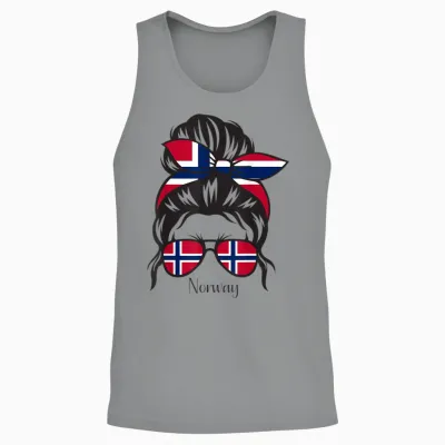 Norwegisches Mädchen Norwegen Wurzeln Norwegen Flagge Unisex Tank Top - Sport Grey