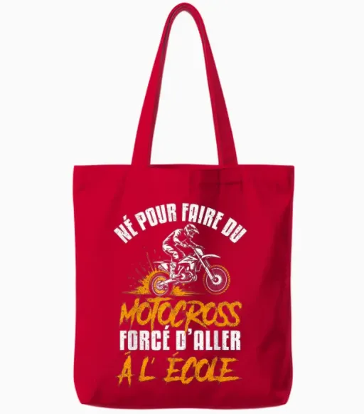 Motocross Pilot Motorcycle Cross Enduro Boy Child Sport Tote Bags - Red