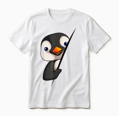 Pinguin Mädchen Jungen Kinder Damen Penguin Unisex T-Shirt - White