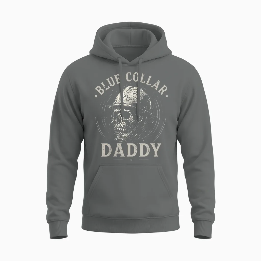 (2 Sided) Blue Collar Daddy Dirty Hands Busy Nights Unisex Hoodie in Graphite Heather