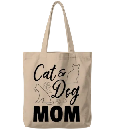 Dog Cat Mama Dog Mama Dog Lover - Cat & Dog Mom Tote Bags - Natural