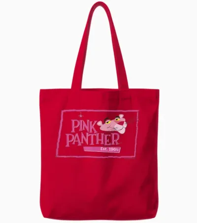 Portrait Logo Pink Panther Tote Bags - Red