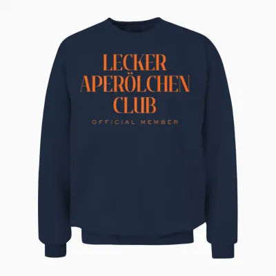 Lecker-Aperölchen-Club | Official Member Spritz Backprint Unisex Sweatshirt - Navy