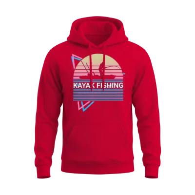 Kayak Kayaking Retro Unisex Hoodie - Red