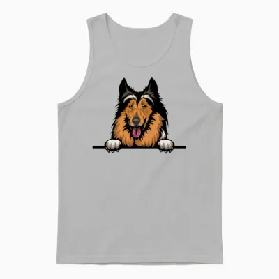 Collie Dog Unisex Tank Top - Ash