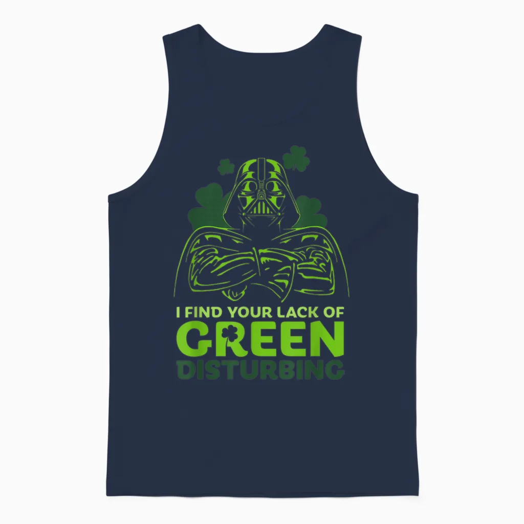 Star Wars a New Hope Holiday Darth Vader Green Clover Unisex Tank Top in Navy