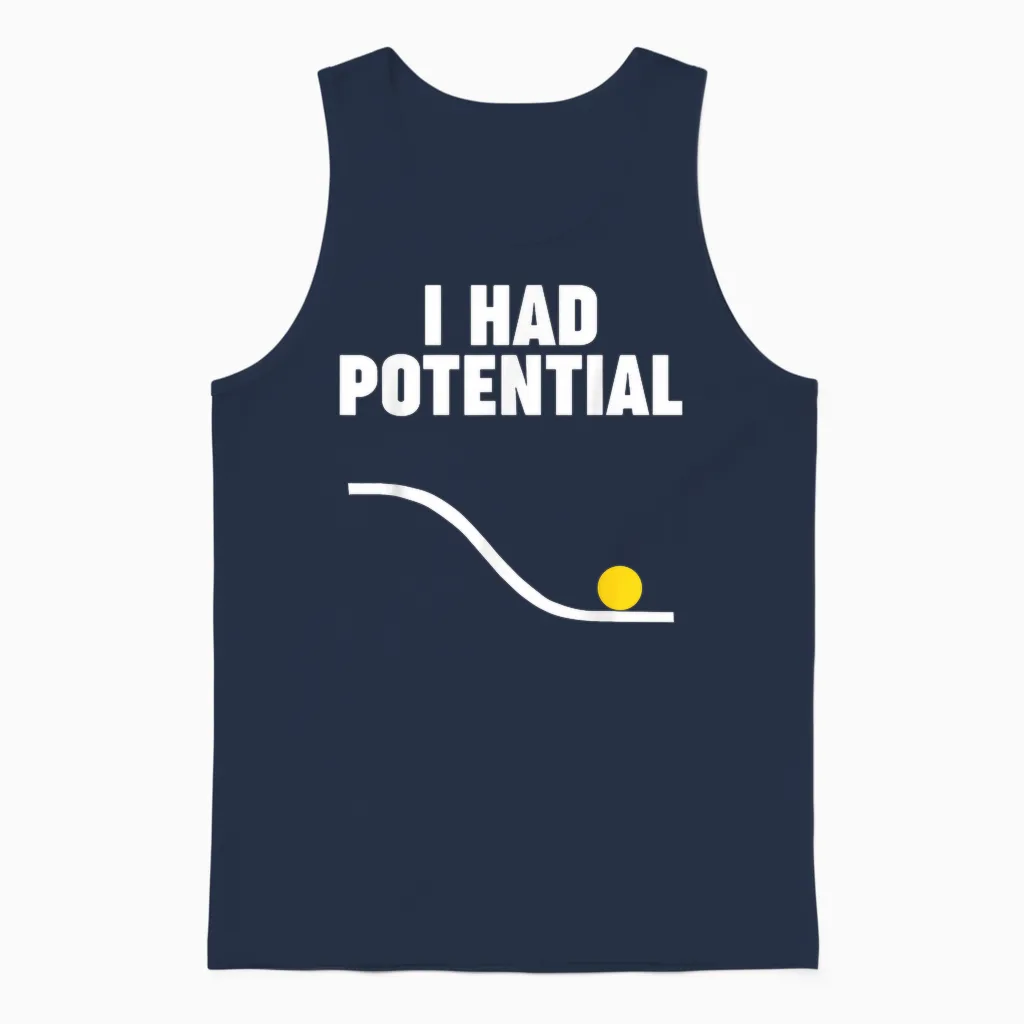 Physics I Had Potential Unisex Tank Top in Navy