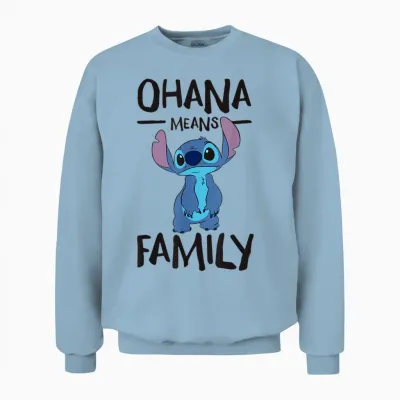Lilo & Stitch - Ohana Means Family Unisex Sweatshirt - Light Blue