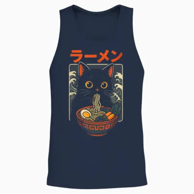 Ramen Nudeln Katzen Japan Y2k Kawaii Retro Unisex Tank Top - Navy