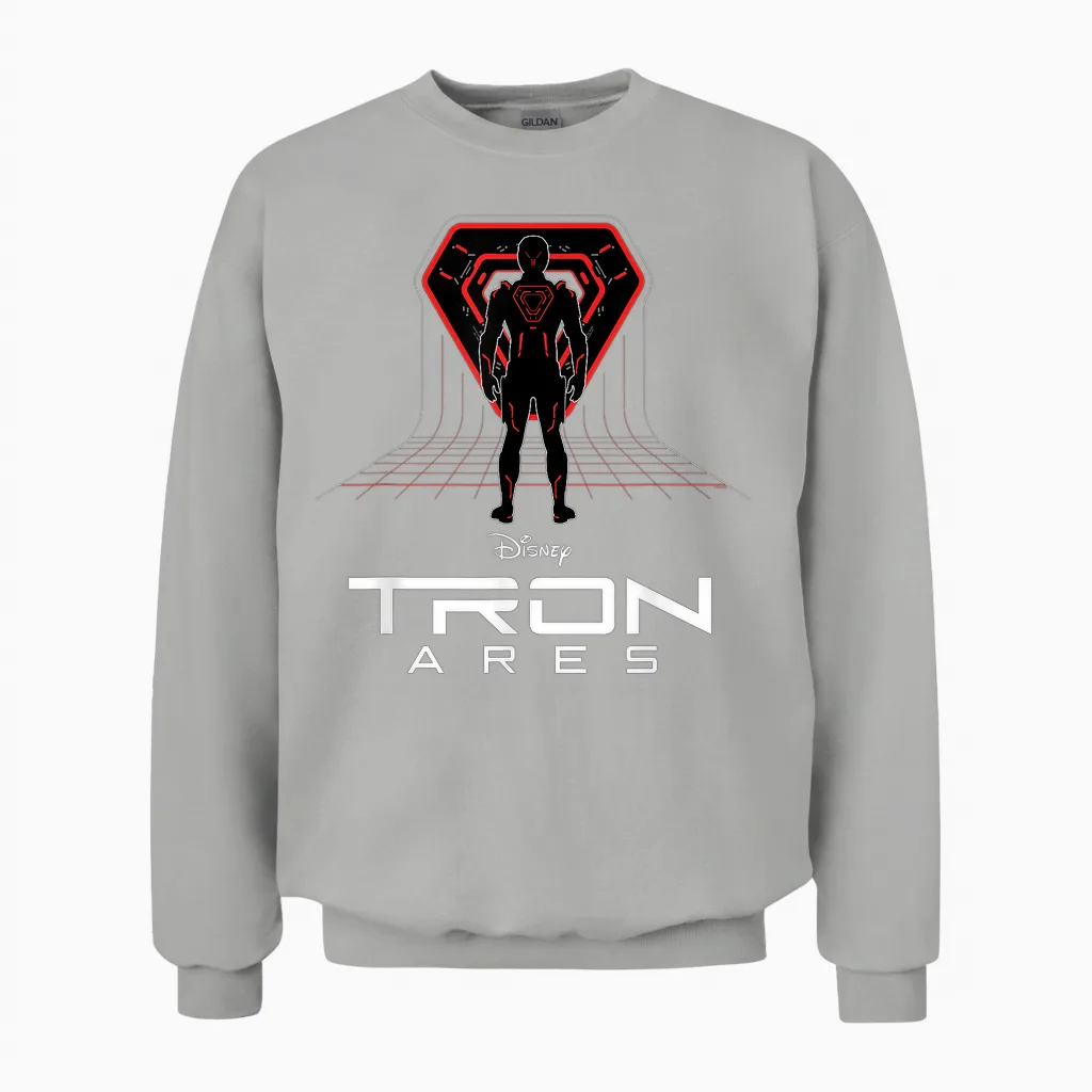 Disney Tron: Ares Digital Grid and Logo Official Movie Unisex Sweatshirt in Ash