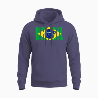 Brasilien Männer Frauen Kinder Kinder Brasilianische Bandeira Do Brasil Unisex Hoodie - Heather Sport Dark Navy