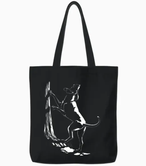 Hunting Dog Shirts Art Hound Dog Gifts Tote Bags in Black