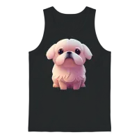 Dog Cute Puppy Dogs — Lovers Gift Unisex Tank Top - Black – 1