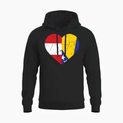 österreichische Flagge Bosnische Flagge österreich Bosnien Unisex Hoodie - Black