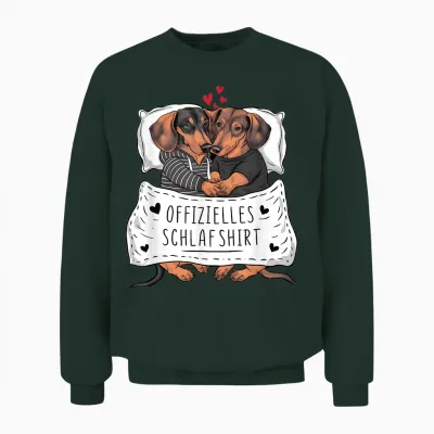 Offizielles Schlafshirt Süßes Dackel Paar Schlaf Unisex Sweatshirt - Forest