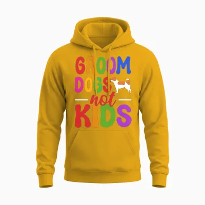 Groom Dogs Not Kids Dog Groomer Unisex Hoodie - Gold