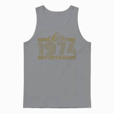 Vintage 1974 Birthday Mountains Hiking Climbing Unisex Tank Top - Sport Grey