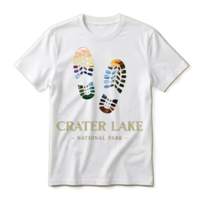 Crater Lake National Park Hike Hiking Boot Unisex T-Shirt - White
