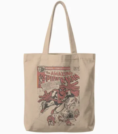 Marvel Comics Spider-Man Amazing Comic Cover Vintage Tote Bags - Natural