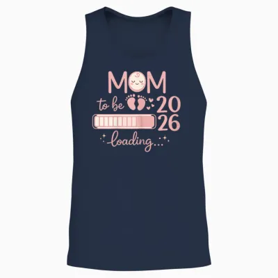 Mom to Be 2026 Loading - Annonce Pour Future Maman Unisex Tank Top - Navy