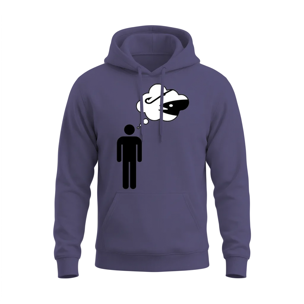 Thinking About Fishing Unisex Hoodie - Heather Sport Dark Navy