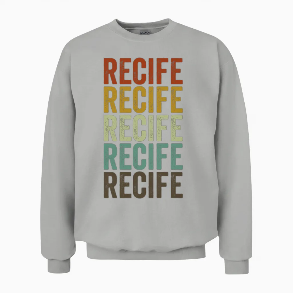Recife Brazil Retro Vintage Unisex Sweatshirt in Ash