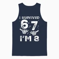 8. Geburtstag Ich Habe überlebt 67 Ich Bin 8 Six Seven 6 7 Meme Kids Boy Unisex Tank Top in Navy - 1