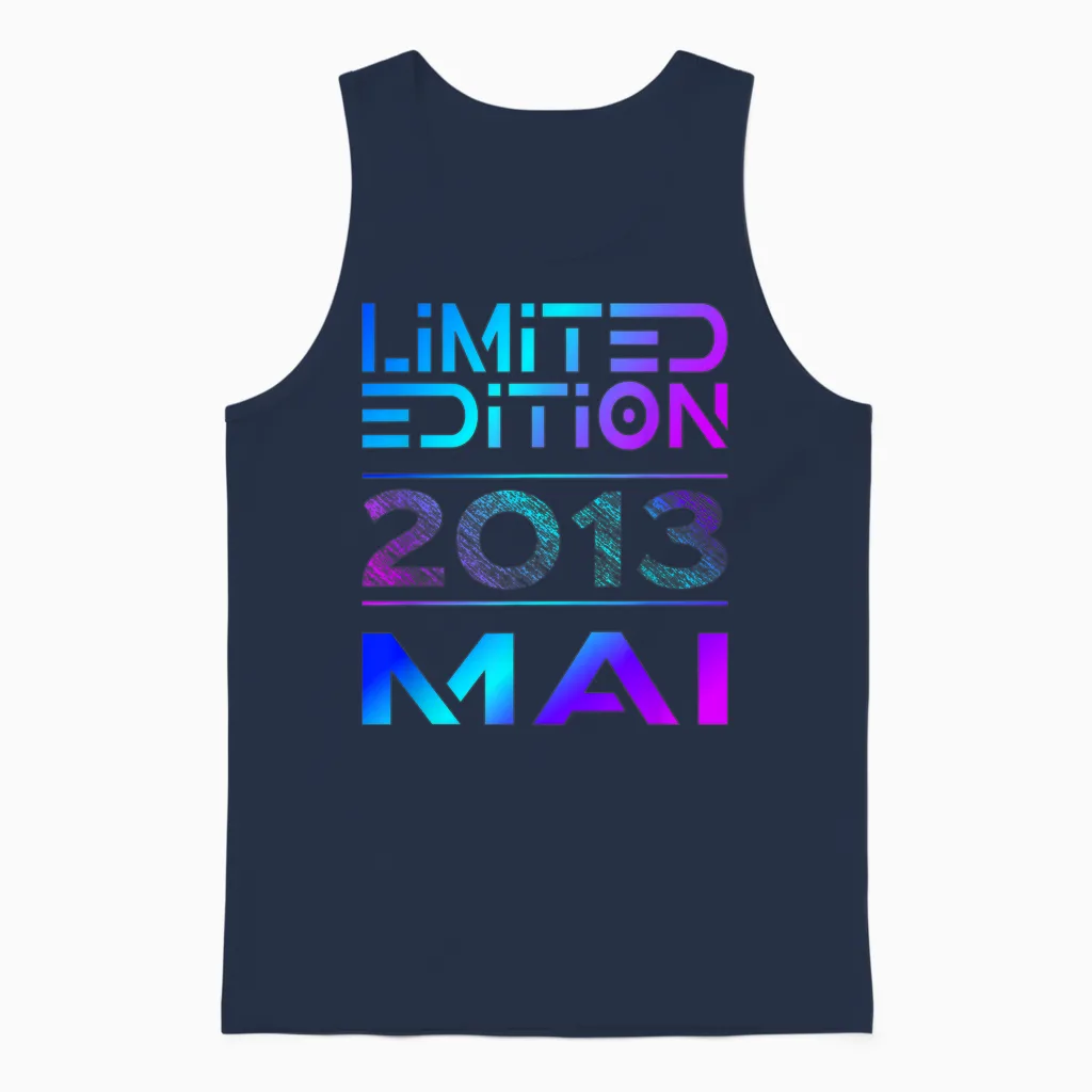 Limited Edition Mai 2013 Junge Mädchen 13. Geburtstag Unisex Tank Top in Navy
