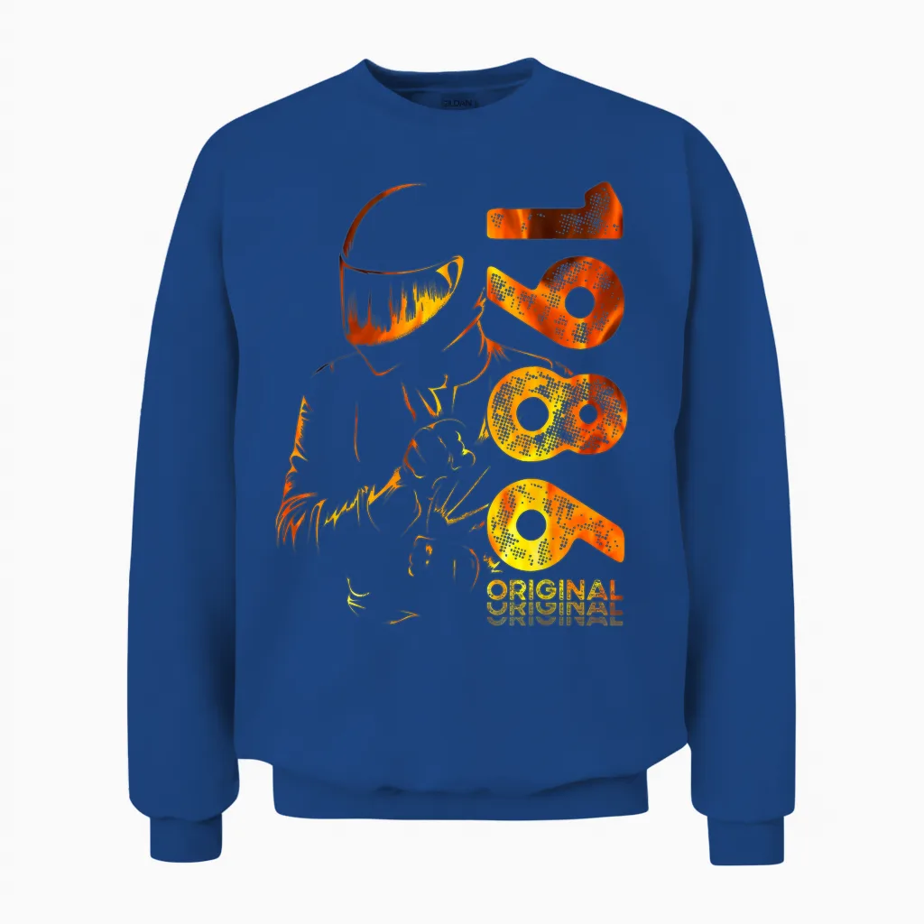 40e Anniversaire Homme Moto Motard Biker 1986 Unisex Sweatshirt in Royal