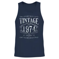 Vintage Since April 1974 - Birthday Present Unisex Tank Top - Navy – 2